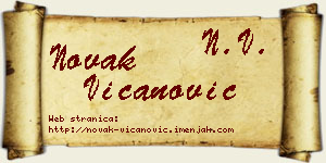 Novak Vicanović vizit kartica